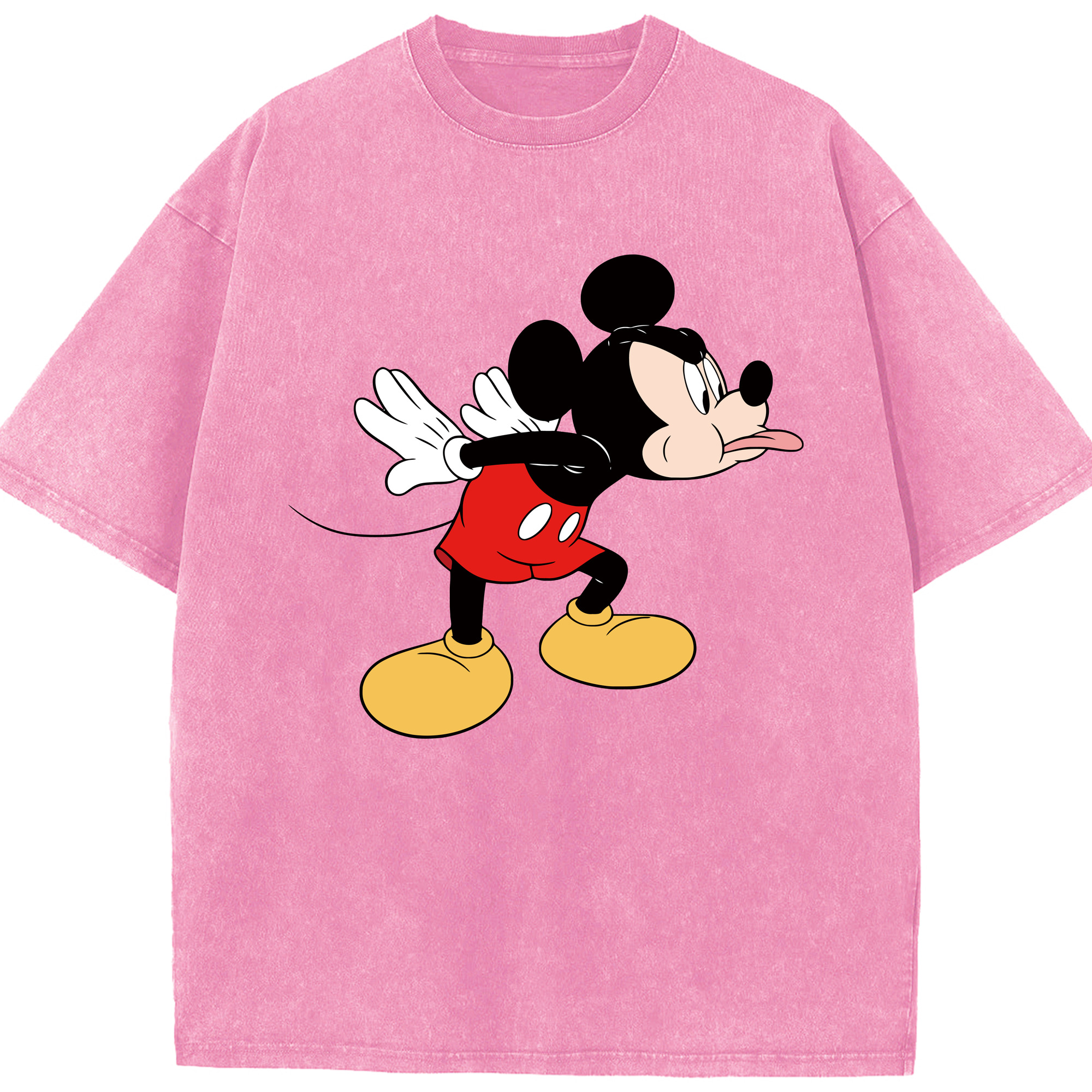 （画像用） ミッキーマウス Mickey Mouse 綿100% ヴィンテージ風 半袖Tシャツ（フロントプリント）
